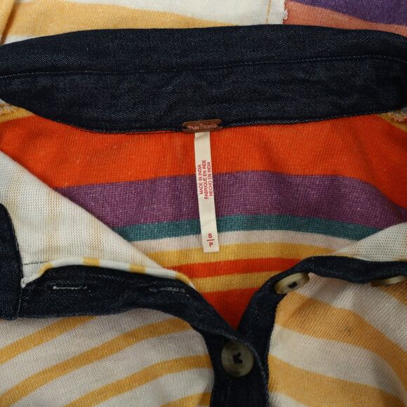 Free People Charlie Tee Tunic Mini Dress Striped Printed Oversized S New 282900 - Picture 9 of 9